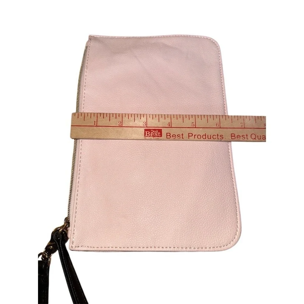 Betsey Johnson Wristlet Clutch Womens Small Blush‎ Pink Zip Floral Lined